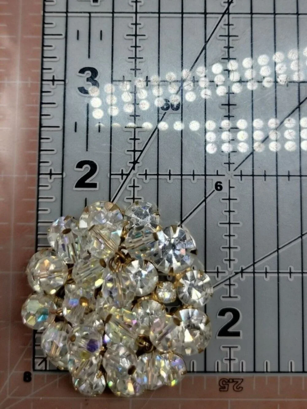 Vintage Juliana Brooch D&E Cha Cha Brooch AB Rhinestone Dangling Beads Gold Tone